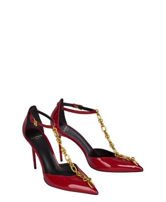 Balmain Women's Sync Patent Leather Stilettos with Pointed Toe Pumps