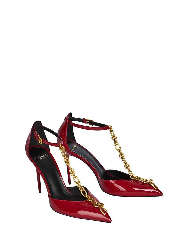 Balmain Women's Sync Patent Leather Stilettos with Pointed Toe Pumps