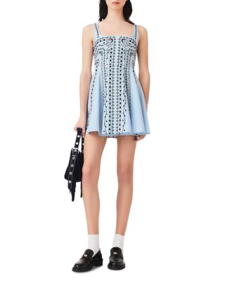 maje short embroidered dress Embroidered cotton mini dress White For Women