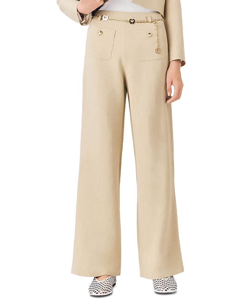 Maje Linen Blend Suit Trousers