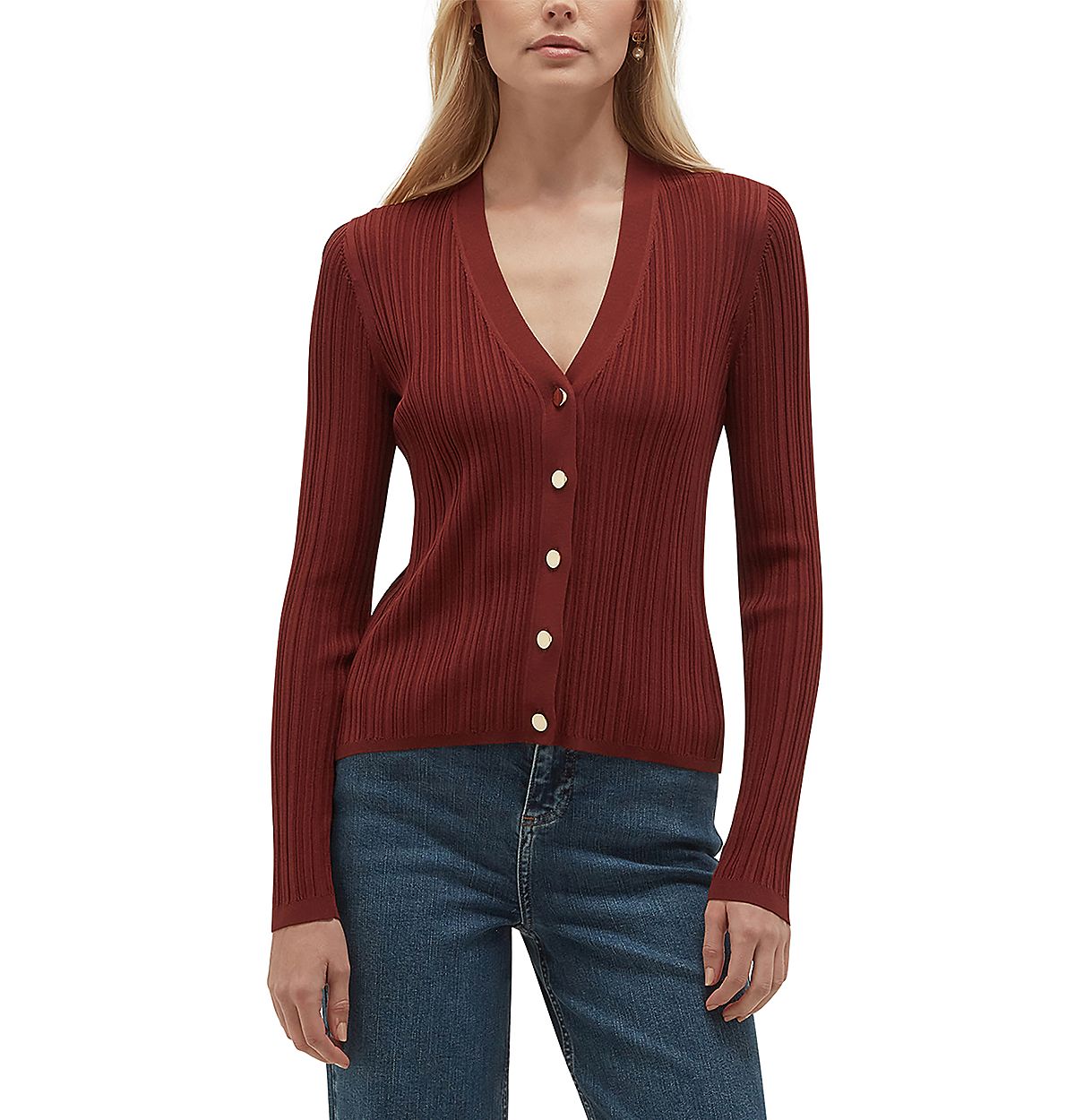 Hobbs London Etta Ribbed Cardigan