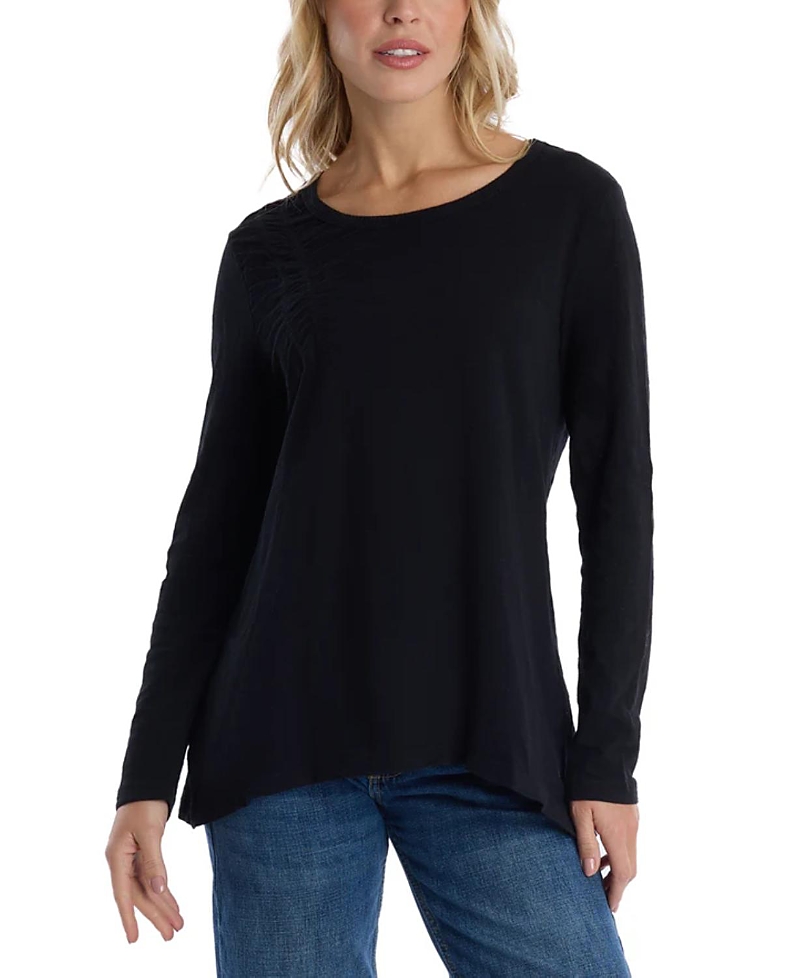 Wilt Clothing Wide Neck Ruching Details Tee