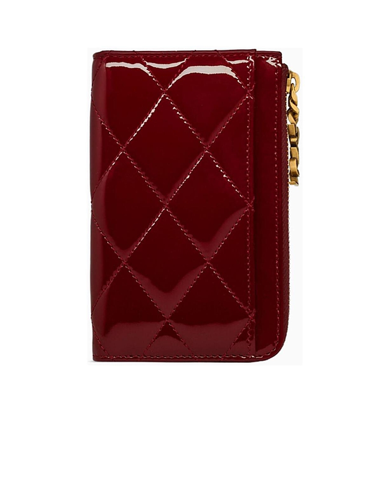 Saint Laurent Cassandre Bijou Zip Card Case in Grain De Poudre Leather · OS