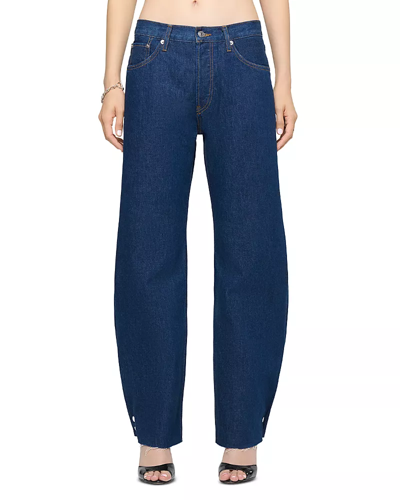 Re/Done Nico High Rise Convertible Fit Jeans in Rigid Like