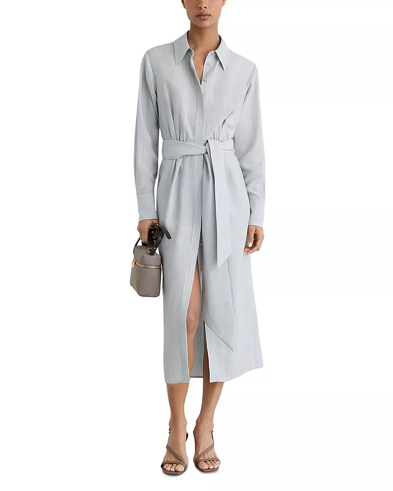 Reiss Tie Detail Shirt Dress