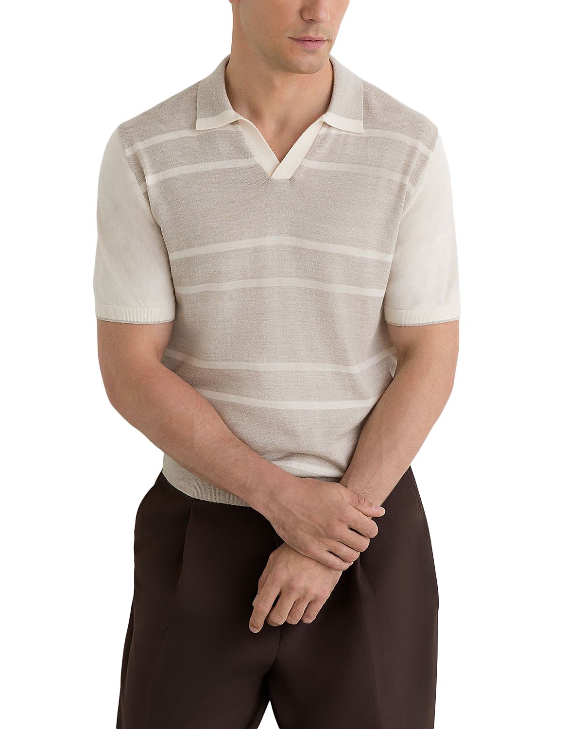 Reiss Miles Short Sleeve Merino Wool Sweater Polo