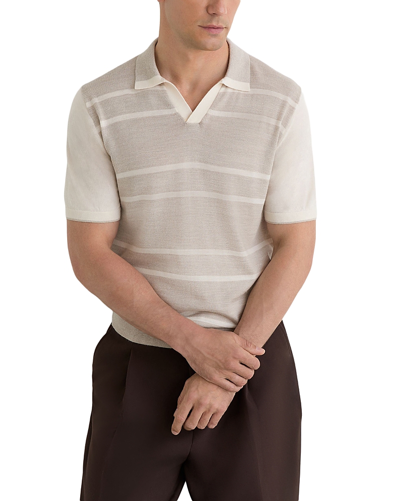 Reiss Miles Short Sleeve Merino Wool Sweater Polo