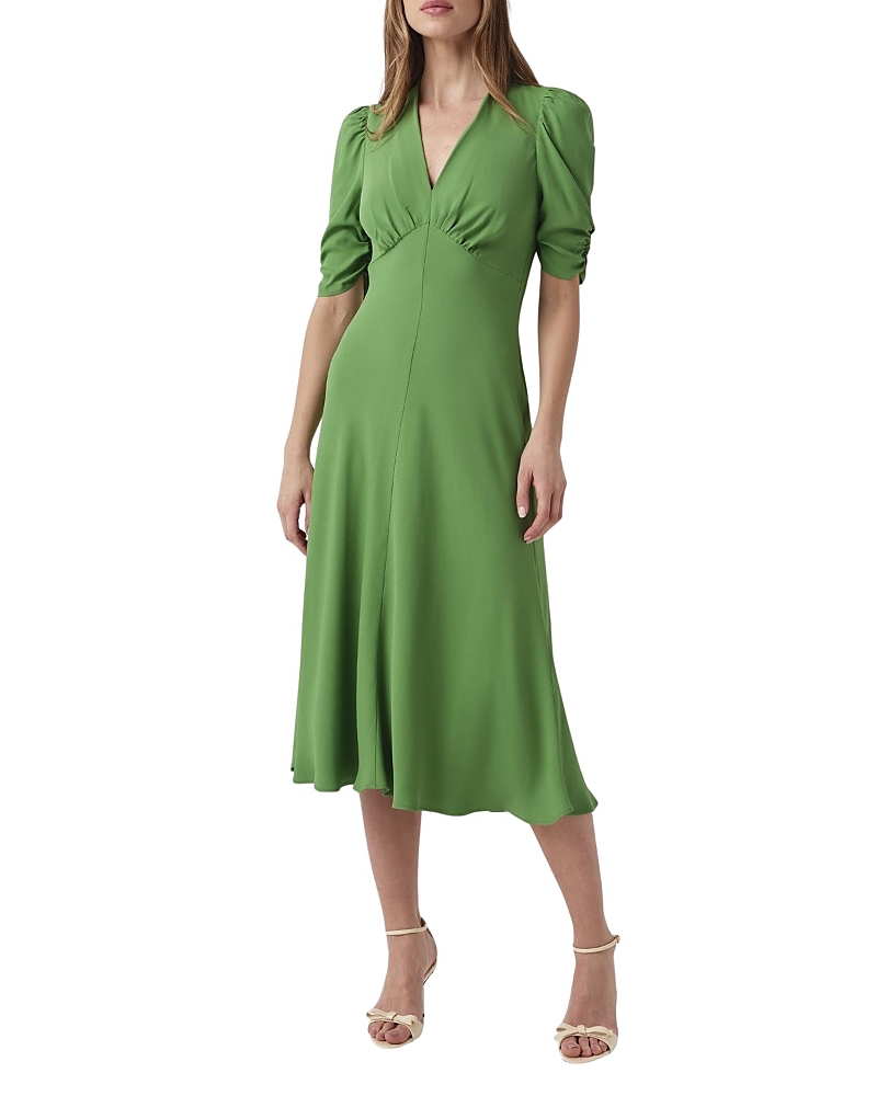 Ghost London Mia Crepe V-Neck Midi Dress