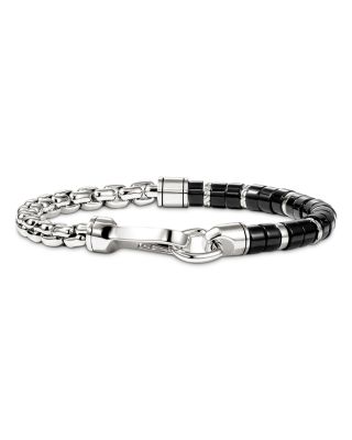 Sterling Silver Heishi Onyx Bead Bracelet