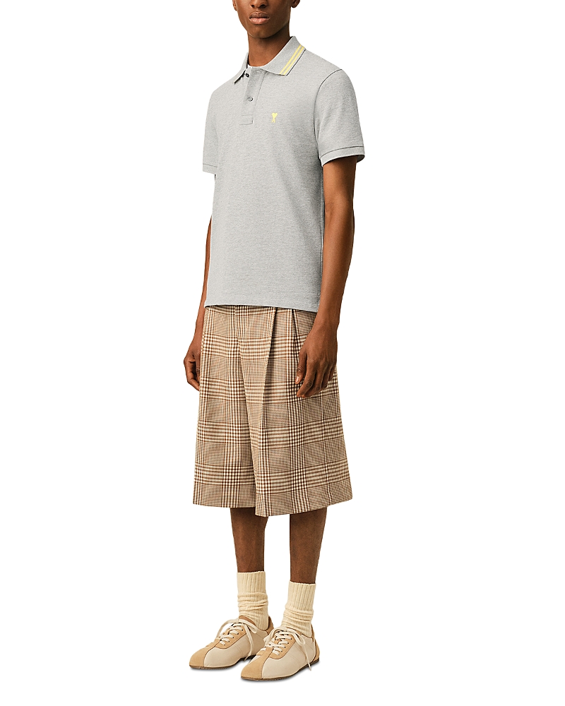 Ami Stripe Collar Embroidered Tennis Polo Shirt