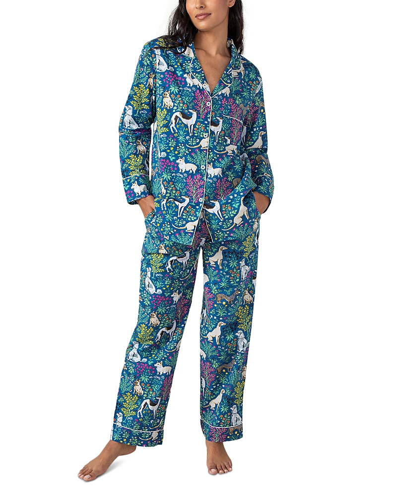 Printfresh Must Love Dogs Long Pajama Set In Indigo