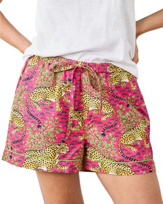 Printfresh Bagheera Cotton Pajama Shorts In Hot Pink