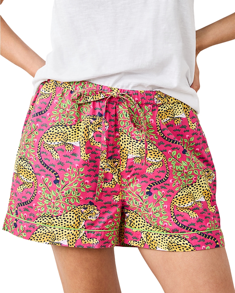 Printfresh Bagheera Cotton Pajama Shorts In Hot Pink