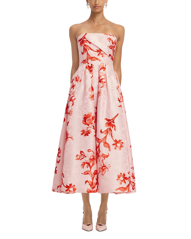 Leo Lin Lynn Jacquard Bustier Midi Dress
