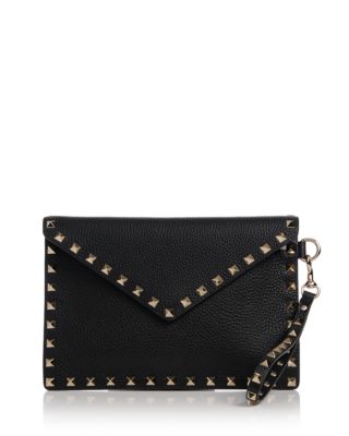 Rockstud Medium Leather Flat Pouch