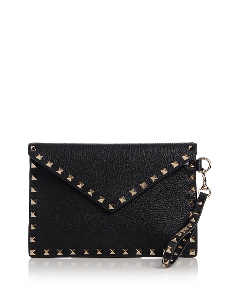 Valentino Garavani Rockstud Medium Leather Flat Pouch