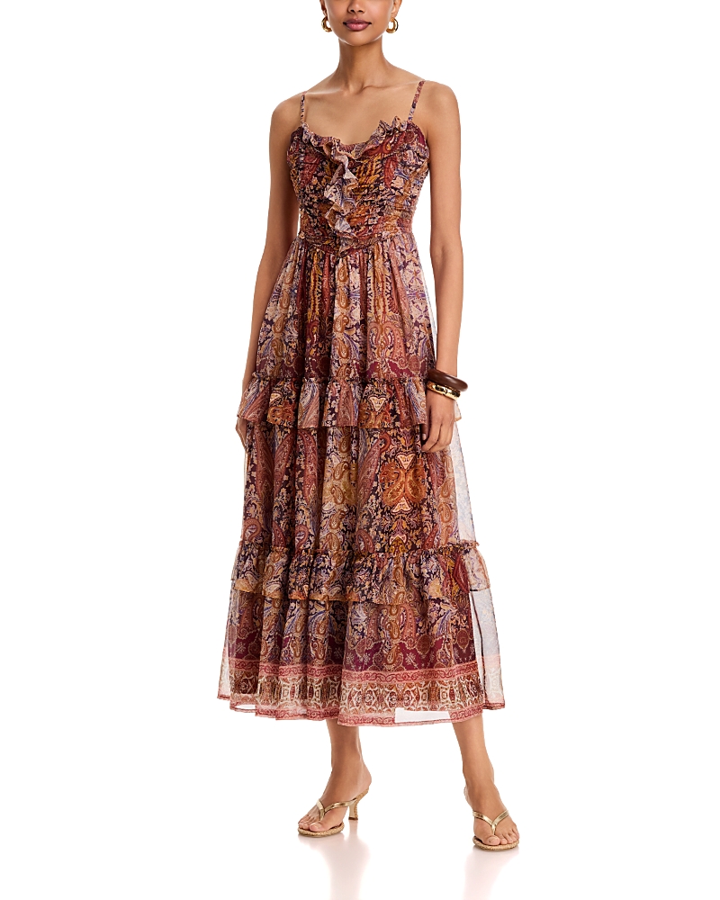 Aqua Paisley Border Midi Dress - Exclusive