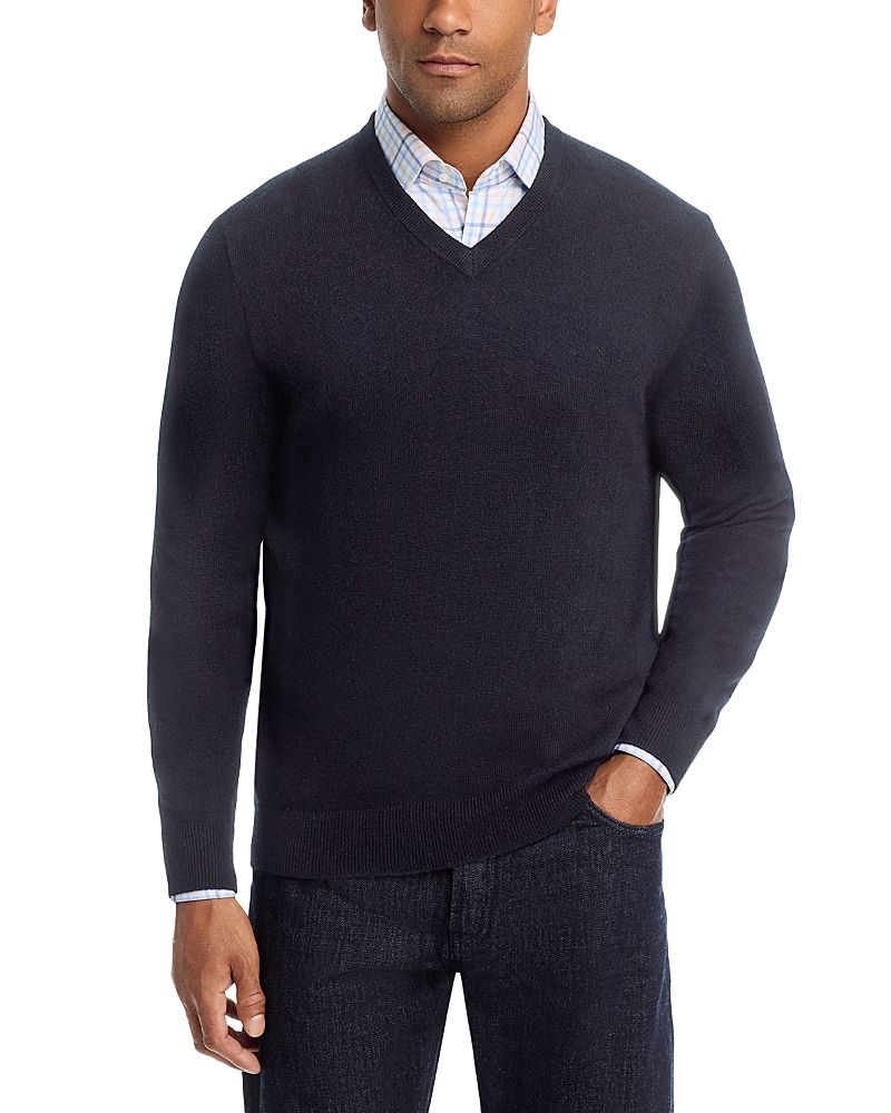 The Men's Store at Bloomingdale's Black Cashmere V-Neck Sweater - Exclusive