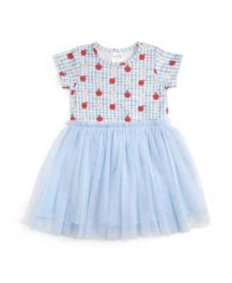  Girls' Apple Gingham Short Sleeve Tutu Dress - Little Kid, Big Kid