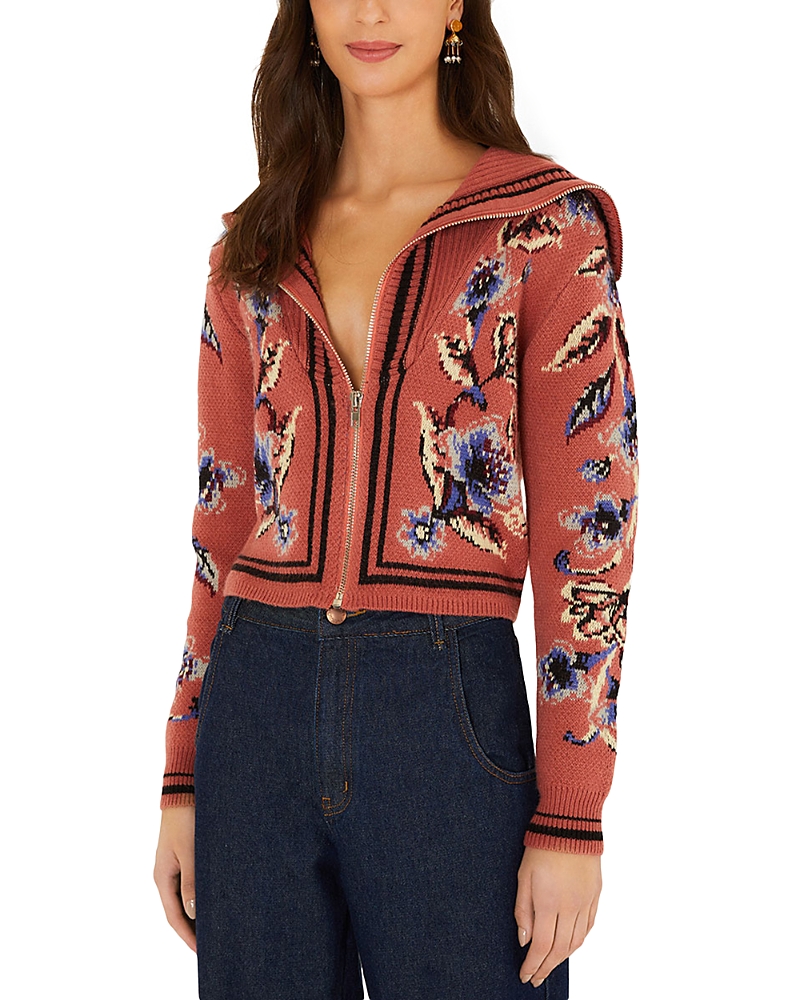 Farm Rio Floral Beauty Tapestry Cardigan Sweater