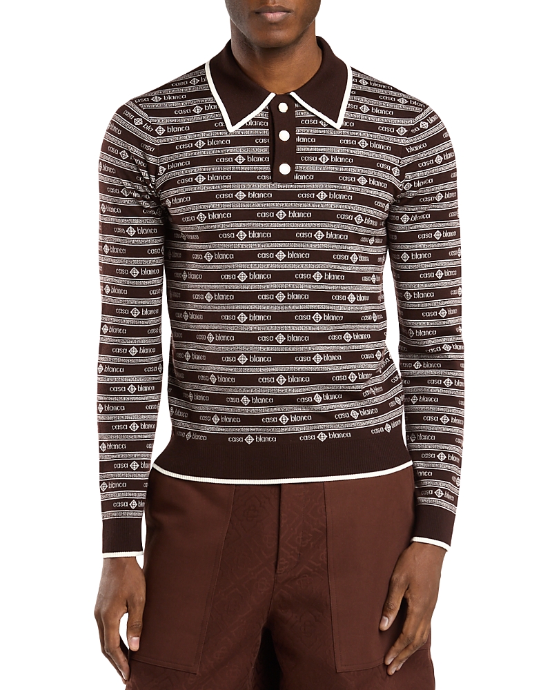 Casablanca Logo Stripe Polo Shirt