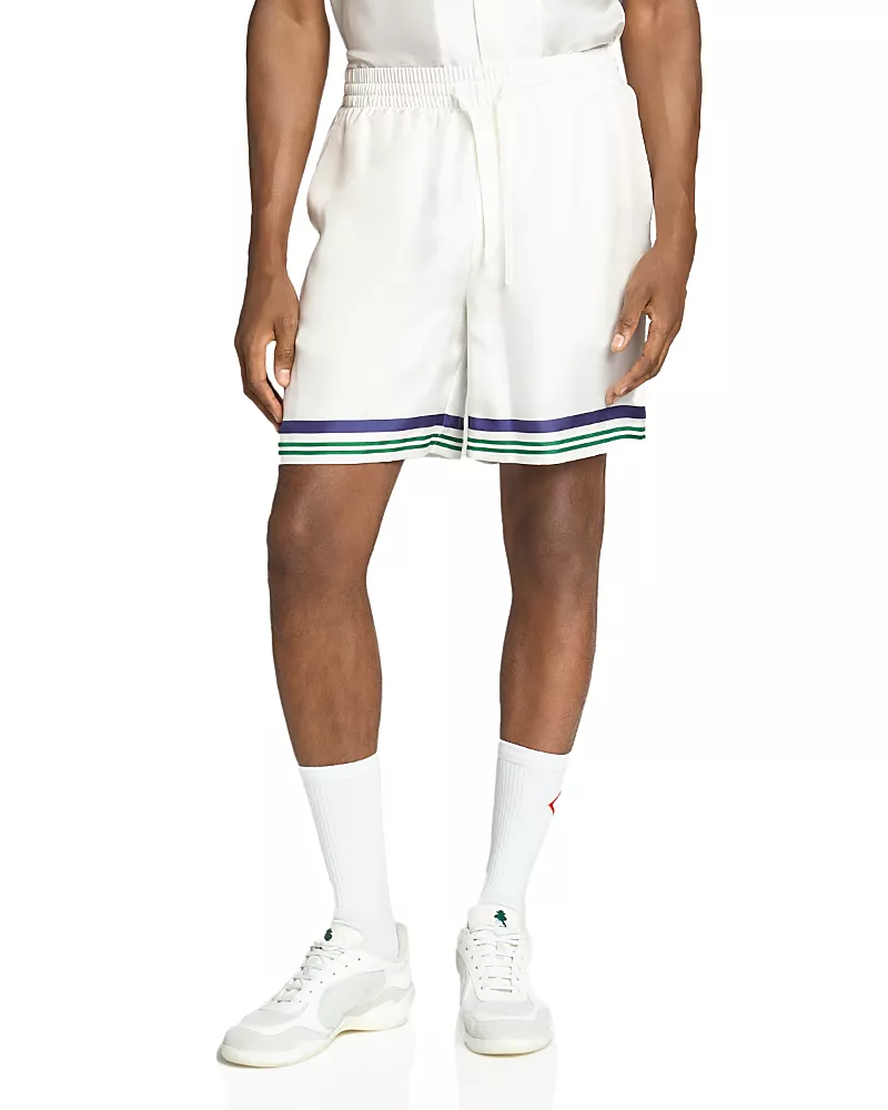 Casablanca Hotel Emblem Silk Shorts