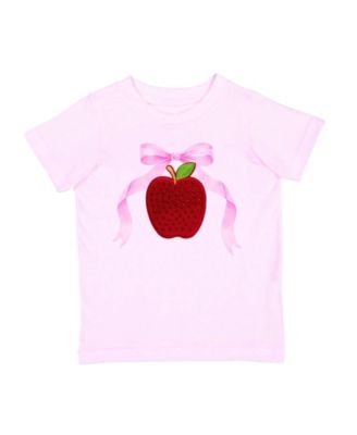 Girls' Apple Rhinestone Patch Short Sleeve T-Shirt - Big Kid