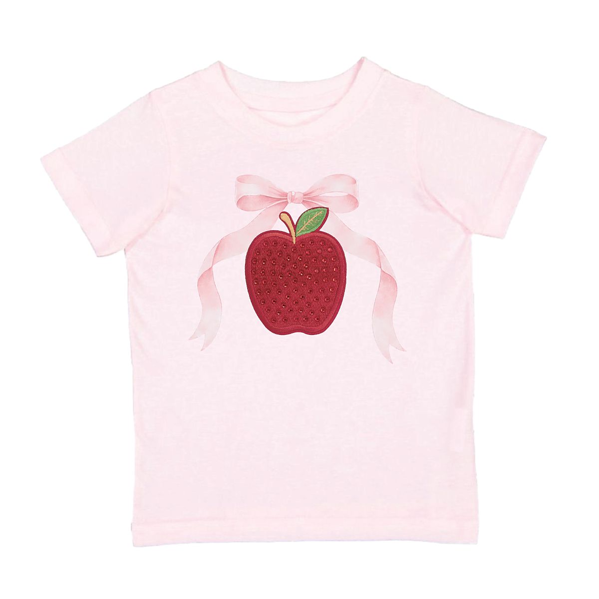 Sweet Wink Girls' Apple Rhinestone Patch Short Sleeve T-Shirt - Big Kid