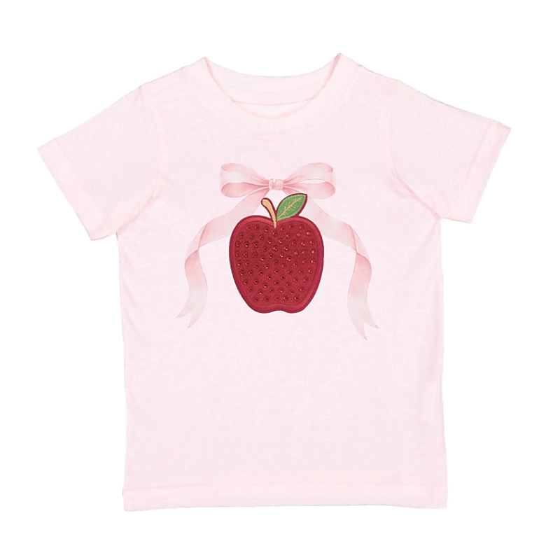 Sweet Wink Girls' Apple Rhinestone Patch Short Sleeve T-Shirt - Big Kid
