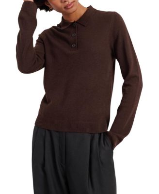  Women s Wool-Cashmere Polo Sweater