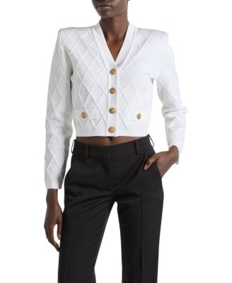  Cropped Knit Cardigan
