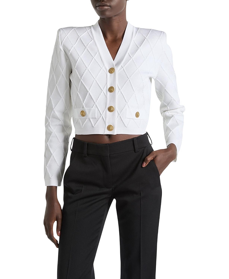 Balmain Cropped Knit Cardigan