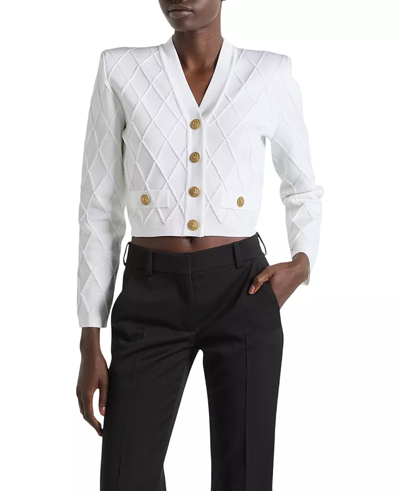 Balmain Cropped Knit Cardigan