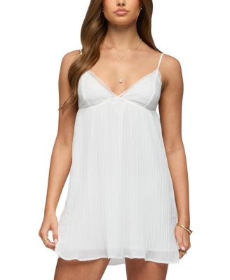  Lacey Pleated Chiffon Mini Dress