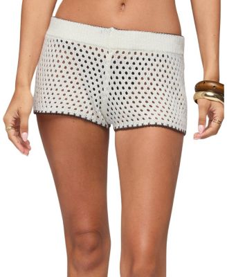  Rocca Contrast Crochet Micro Shorts