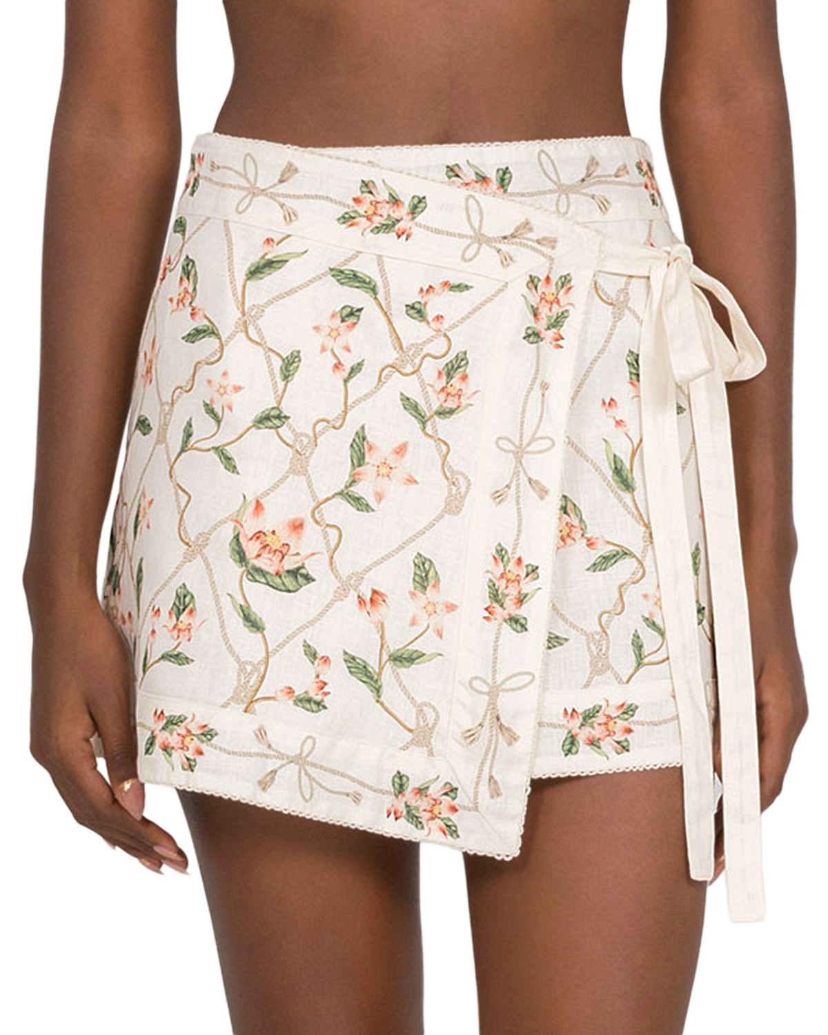 Agua By Agua Bendita Agua by Agua Bendita Luna Navegante Linen Swim Cover-Up Skirt in Multicolor