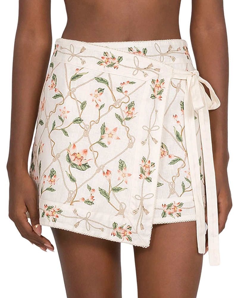 Agua by Agua Bendita Luna Navegante Linen Swim Cover-Up Skirt