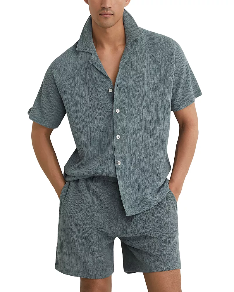 Reiss Knox Textured Raglan Shirt