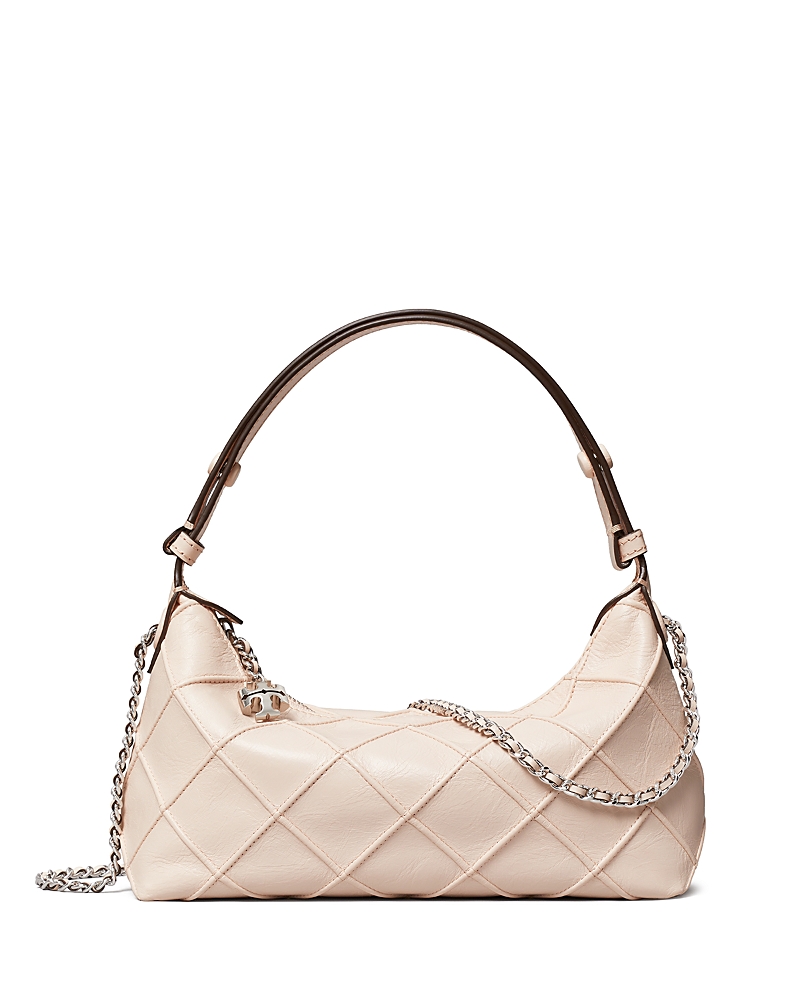 Tory Burch Fleming Quilted Distressed Leather Crossbody Bag