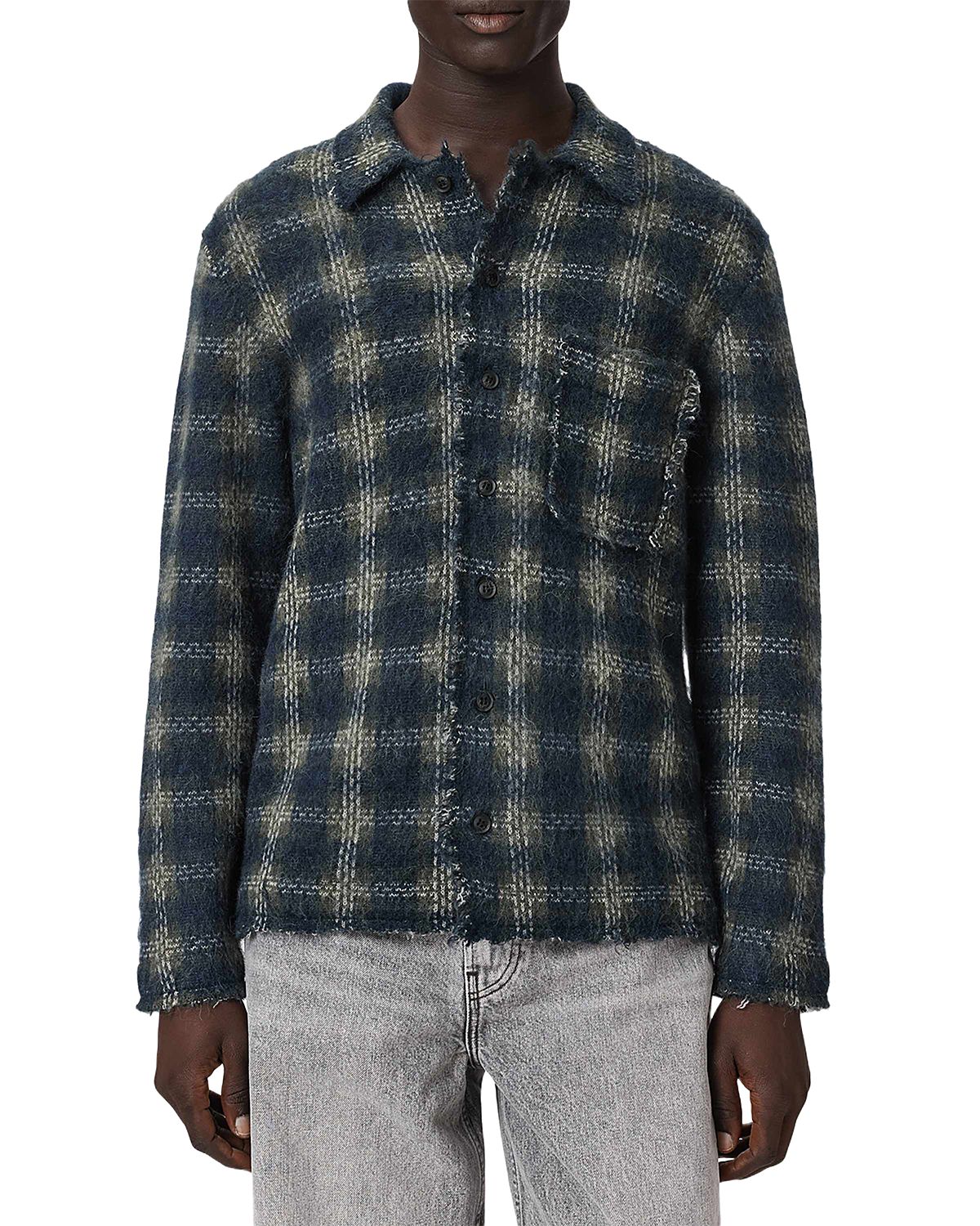 Allsaints Menard Check Cardigan Shirt