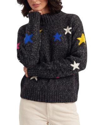  Women's Wool-Cashmere Blend Star Roll Neck Sweater 