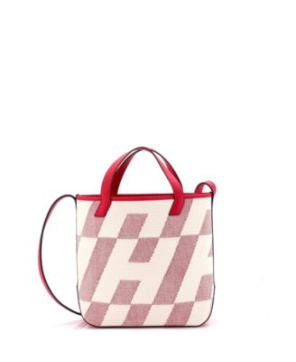 27 Cabas H en Biais Tote Canvas with Leather