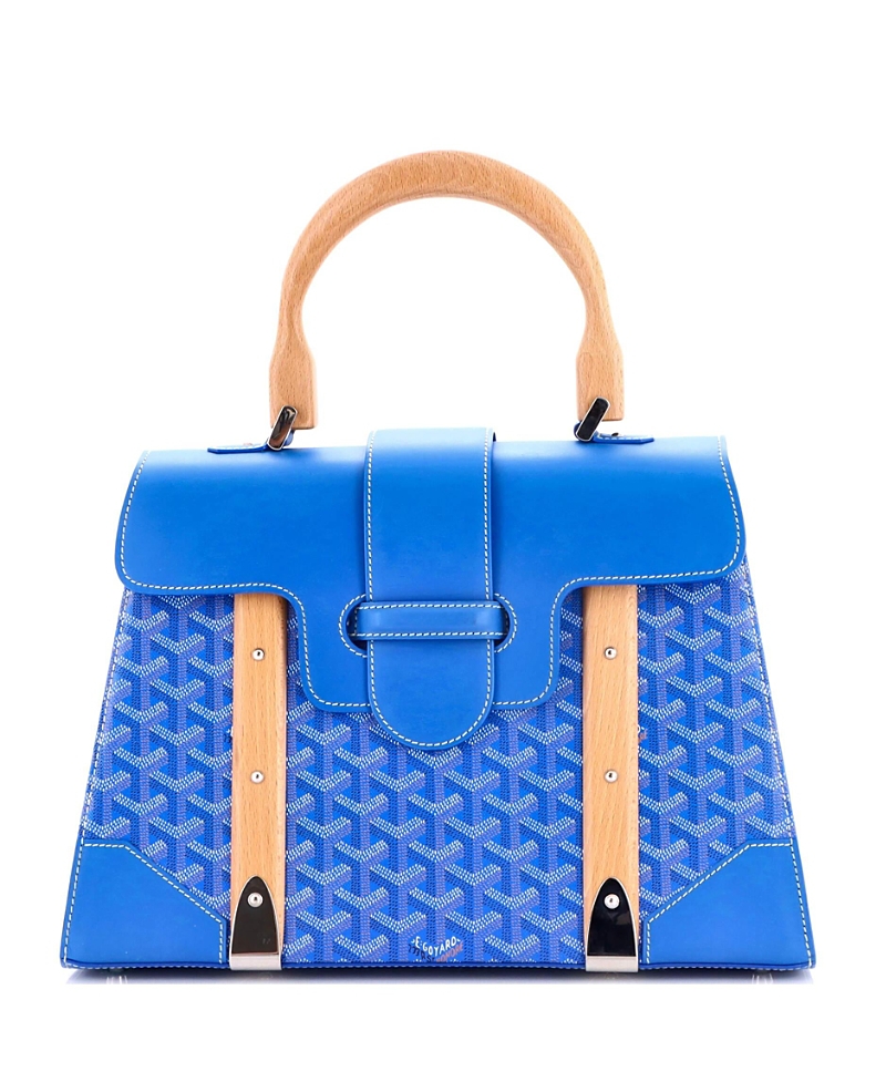 Pre-Owned Goyard Mm Saigon Top Handle Bag Coated Canvas with Leather