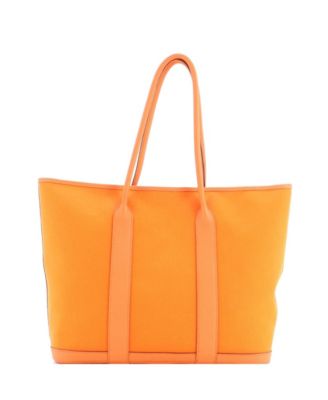 36 Garden Party Zip Tote Toile and Leather