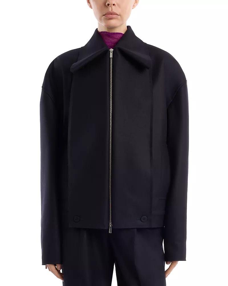 Issey Miyake Wool Blend Zip Front Jacket