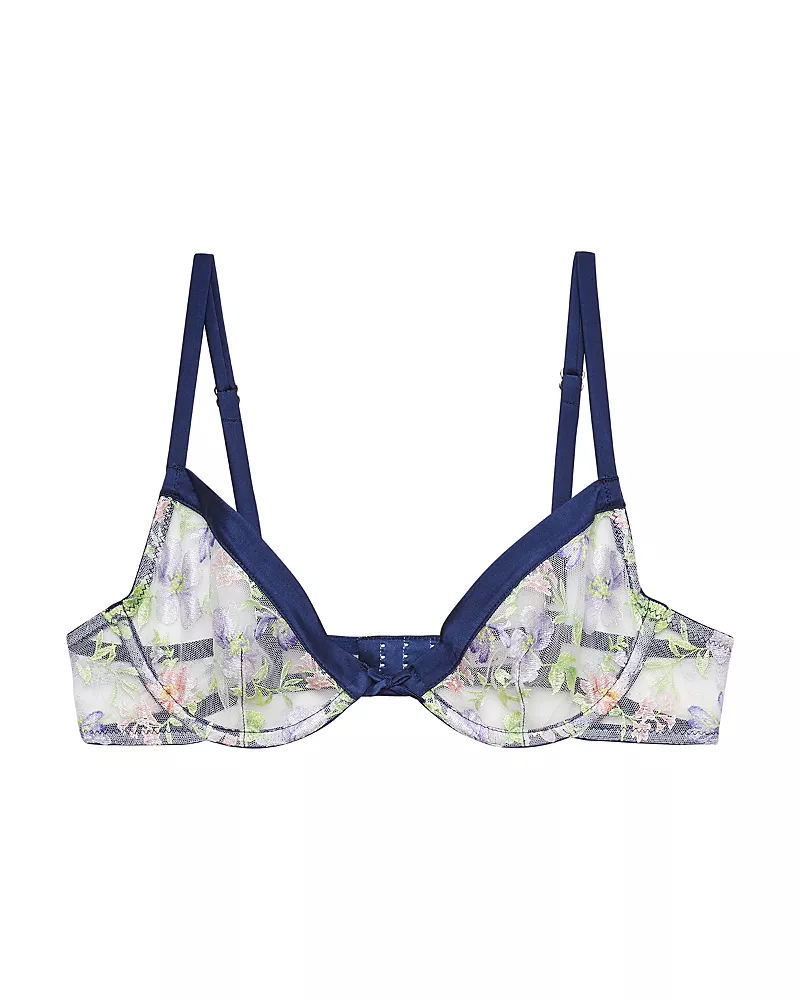 Fleur du Mal Elara Embroidery Demi Bra