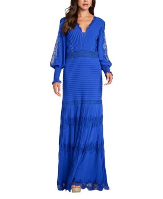 Tadashi Shoji Nyssa Slate Bishop Sleeve Gown