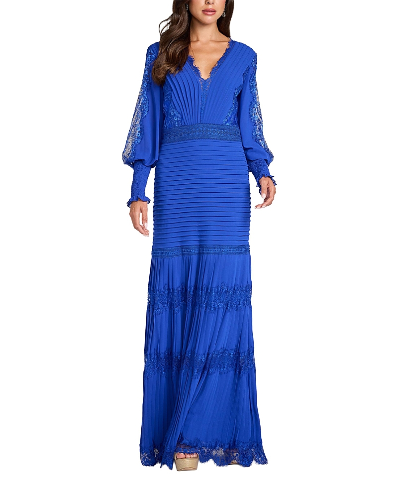 Tadashi Shoji Nyssa Slate Bishop Sleeve Gown