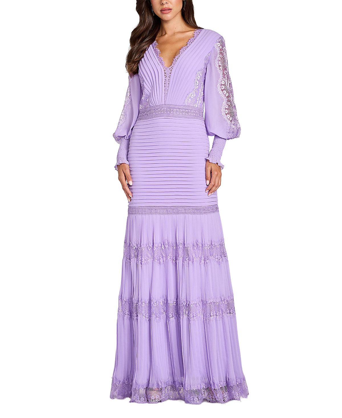 Tadashi Shoji Nyssa Slate Bishop Sleeve Gown