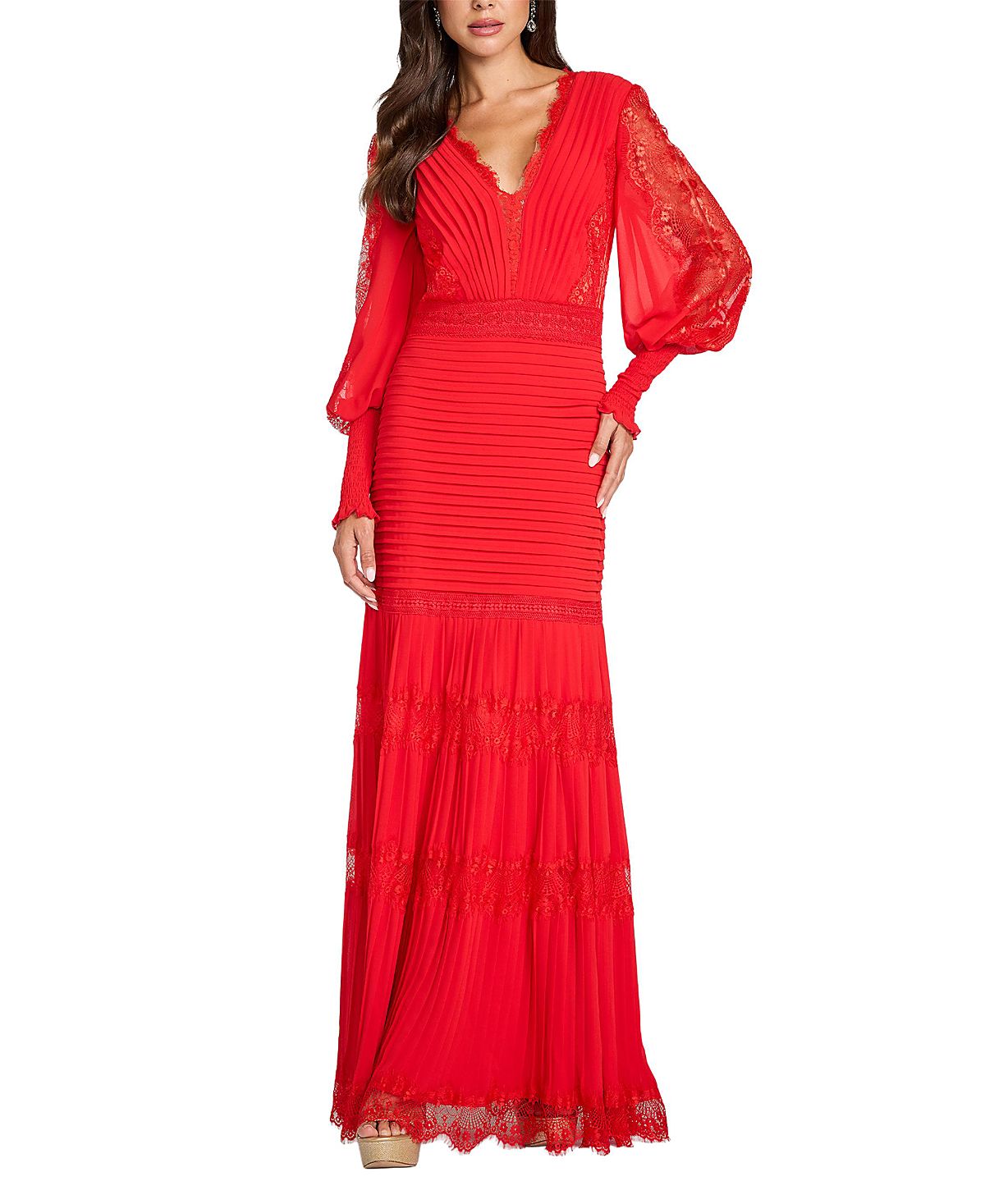 Tadashi Shoji Nyssa Slate Bishop Sleeve Gown